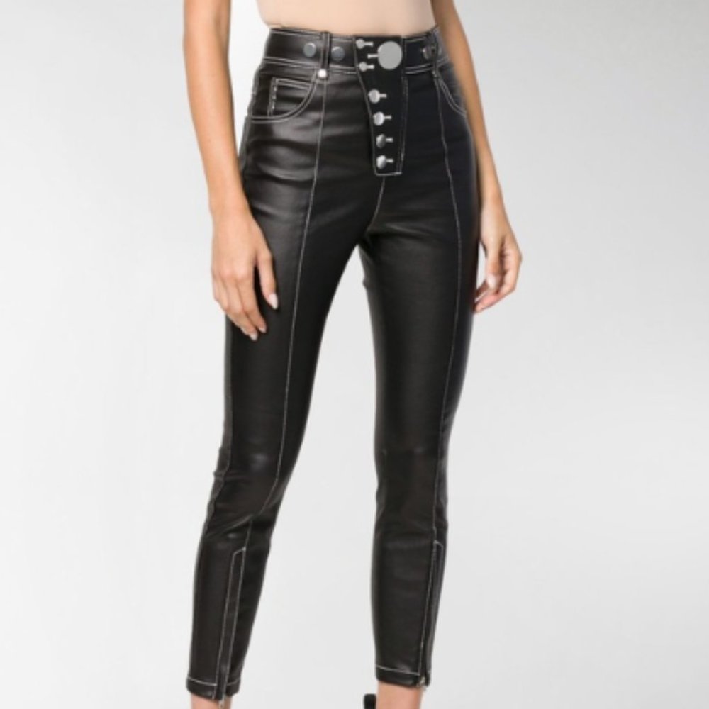 Alexander Wang Leather Snap Button Trouser